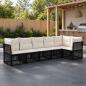 Preview: ARDEBO.de - Gartensofa-set 6 stk. Schwarz Poly-Rattan