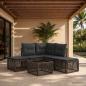 Preview: ARDEBO.de - Gartensofa-set 6 Stk. Grau Poly-Rattan