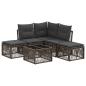 Preview: Gartensofa-set 6 Stk. Grau Poly-Rattan