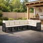 Preview: ARDEBO.de - Gartensofa-set 7 stk. Schwarz Poly-Rattan