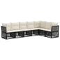 Preview: Gartensofa-set 7 stk. Schwarz Poly-Rattan