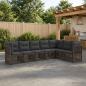 Preview: ARDEBO.de - Gartensofa-set 7 stk. Grau Poly-Rattan