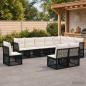 Preview: ARDEBO.de - Gartensofa-set 10 Stk. Schwarz Poly-Rattan
