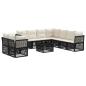 Preview: Gartensofa-set 10 Stk. Schwarz Poly-Rattan