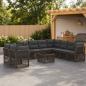 Preview: ARDEBO.de - Gartensofa-set 10 stk. Grau Poly-Rattan