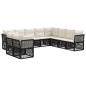 Preview: Gartensofa-set 10 stk. Schwarz Poly-Rattan