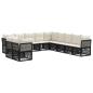 Preview: Gartensofa-set 11 stk. Schwarz Poly-Rattan