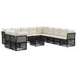 Preview: Gartensofa-set 12 stk. Schwarz Poly-Rattan