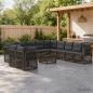 Preview: ARDEBO.de - Gartensofa-set 12 Stk. Grau Poly-Rattan