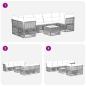 Preview: Gartensofa-set 12 Stk. Grau Poly-Rattan