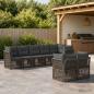 Preview: ARDEBO.de - Gartensofa-set 8 stk. Grau Poly-Rattan