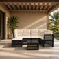 Preview: ARDEBO.de - Gartensofa-set 7 stk. Schwarz Poly-Rattan
