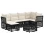 Preview: Gartensofa-set 7 stk. Schwarz Poly-Rattan