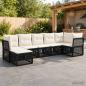 Preview: ARDEBO.de - Gartensofa-set 7 stk. Schwarz Poly-Rattan