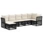 Preview: Gartensofa-set 7 stk. Schwarz Poly-Rattan