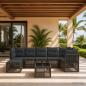 Preview: ARDEBO.de - Gartensofa-set 8 Stk. Grau Poly-Rattan
