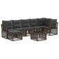 Preview: Gartensofa-set 8 Stk. Grau Poly-Rattan