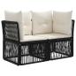 Preview: Gartensofa-set 6 stk. Schwarz Poly-Rattan