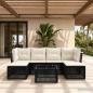 Preview: ARDEBO.de - Gartensofa-set 7 stk. Schwarz Poly-Rattan
