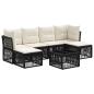 Preview: Gartensofa-set 7 stk. Schwarz Poly-Rattan