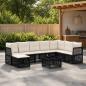 Preview: ARDEBO.de - Gartensofa-set 9 stk. Schwarz Poly-Rattan