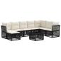 Preview: Gartensofa-set 9 stk. Schwarz Poly-Rattan