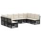 Preview: Gartensofa-set 9 stk. Schwarz Poly-Rattan