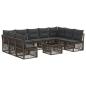 Preview: Gartensofa-set 10 Stk. Grau Poly-Rattan