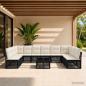 Preview: ARDEBO.de - Gartensofa-set 11 stk. Schwarz Poly-Rattan
