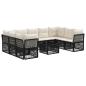 Preview: Gartensofa-set 10 stk. Schwarz Poly-Rattan