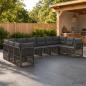 Preview: ARDEBO.de - Gartensofa-set 10 Stk. Grau Poly-Rattan