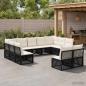 Preview: ARDEBO.de - Gartensofa-set 11 Stk. Schwarz Poly-Rattan