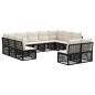 Preview: Gartensofa-set 11 Stk. Schwarz Poly-Rattan