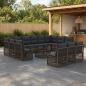 Preview: ARDEBO.de - Gartensofa-set 14 stk. Grau Poly-Rattan