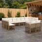 Preview: ARDEBO.de - Gartensofa-set 12 stk. Beige Poly-Rattan