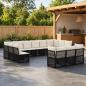 Preview: ARDEBO.de - Gartensofa-set 13 stk. Schwarz Poly-Rattan