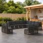 Preview: ARDEBO.de - Gartensofa-set 13 stk. Grau Poly-Rattan