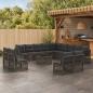 Preview: ARDEBO.de - Gartensofa-set 14 stk. Grau Poly-Rattan