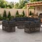 Preview: ARDEBO.de - Gartensofa-set 12 stk. Grau Poly-Rattan