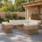 Preview: ARDEBO.de - Gartensofa-set 13 Stk. Beige Poly-Rattan
