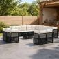 Preview: ARDEBO.de - Gartensofa-set 14 Stk. Schwarz Poly-Rattan