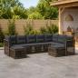 Preview: ARDEBO.de - Gartensofa-set 9 stk. Grau Poly-Rattan