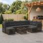 Preview: ARDEBO.de - Gartensofa-set 10 stk. Grau Poly-Rattan