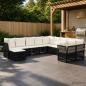 Preview: ARDEBO.de - Gartensofa-set 11 stk. Schwarz Poly-Rattan