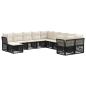 Preview: Gartensofa-set 11 stk. Schwarz Poly-Rattan