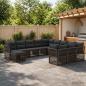 Preview: ARDEBO.de - Gartensofa-set 12 stk. Grau Poly-Rattan