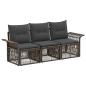 Preview: Gartensofa-set 3 stk. 3-Sitzer Grau Poly-Rattan