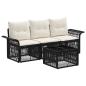 Preview: Gartensofa-set 4 stk. Schwarz Poly-Rattan