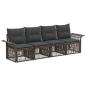 Preview: Gartensofa-set 4 stk. Grau Poly-Rattan