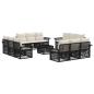 Preview: Gartensofa-set 13 stk. Schwarz Poly-Rattan